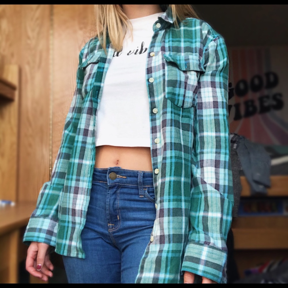 Mossimo Co Blue Button Down Flannel